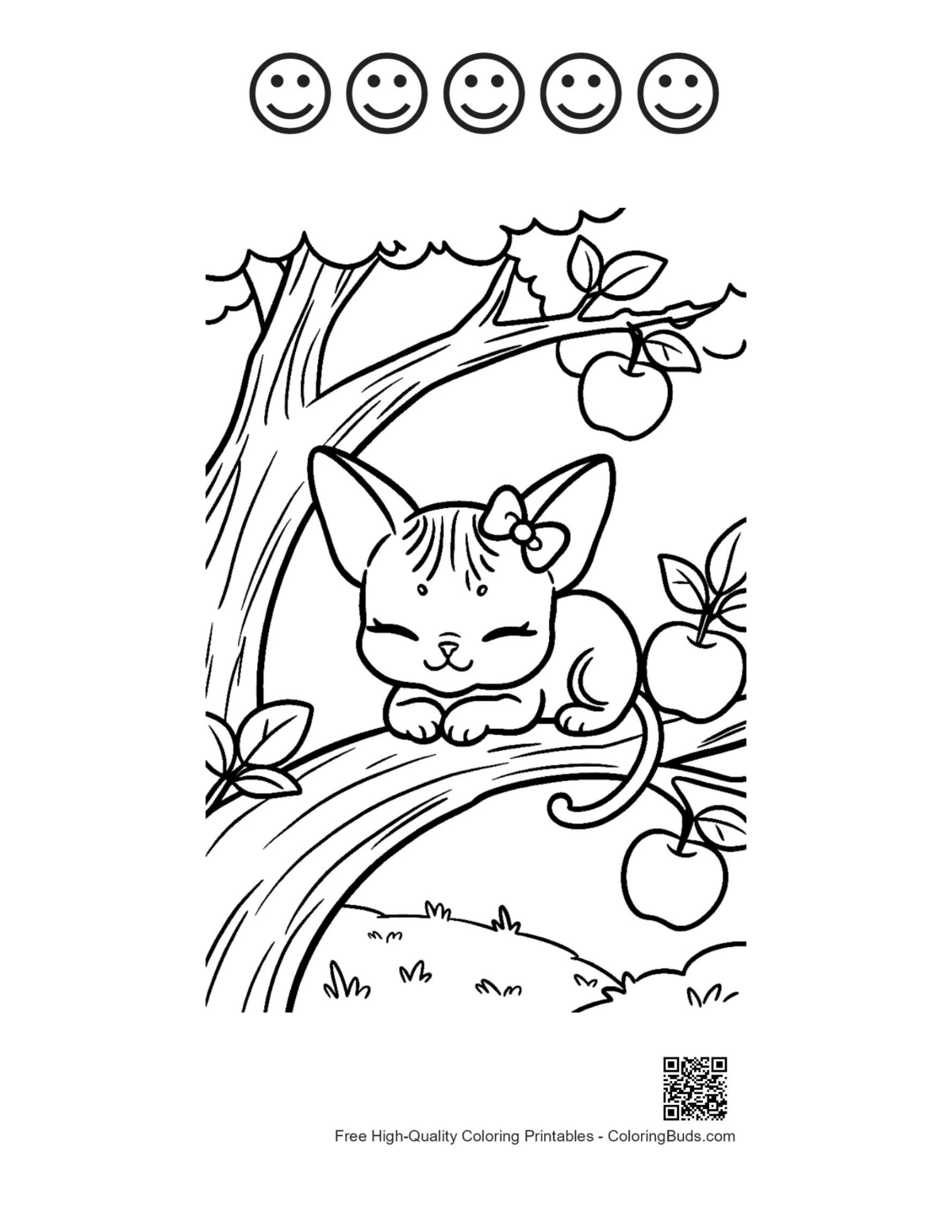 Cute Sphynx with happy faces printable