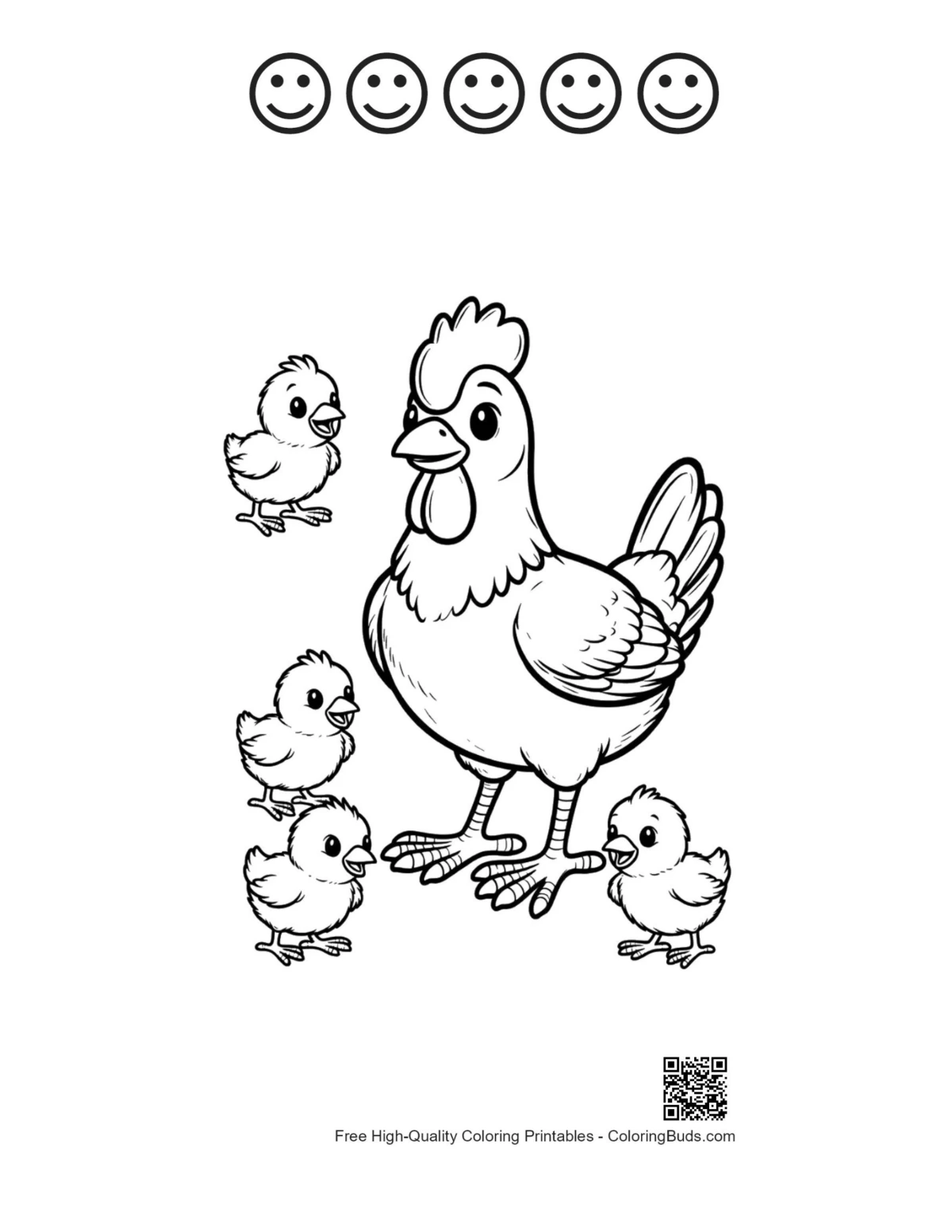 รูปพิมพ์ลูกไก่หน้ายิ้ม
