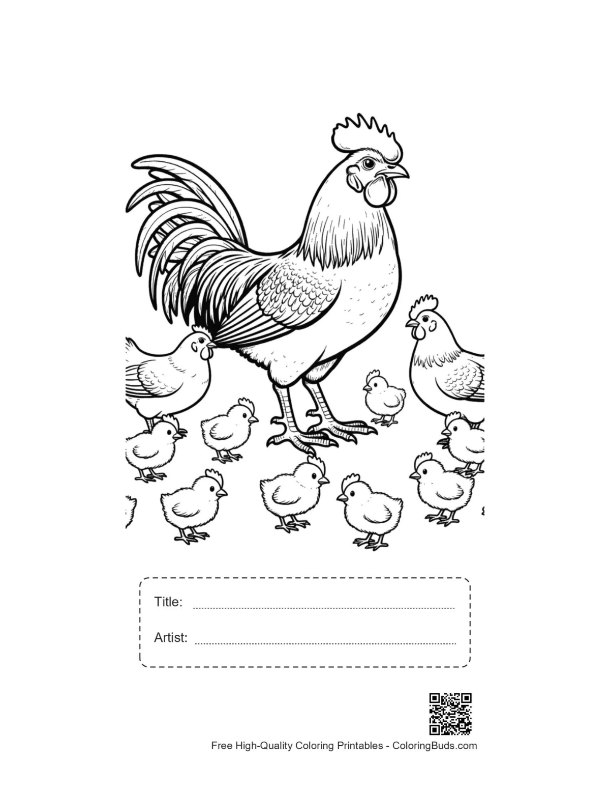 Printable rooster sheet with title box