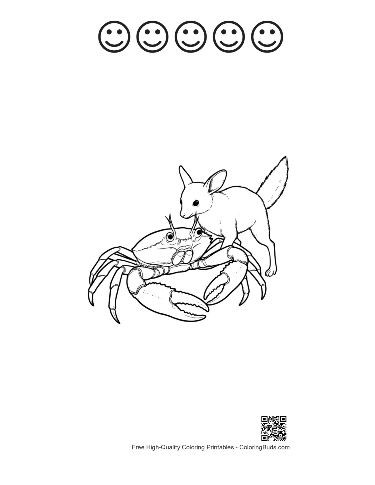 Red Crab sheet with happy faces