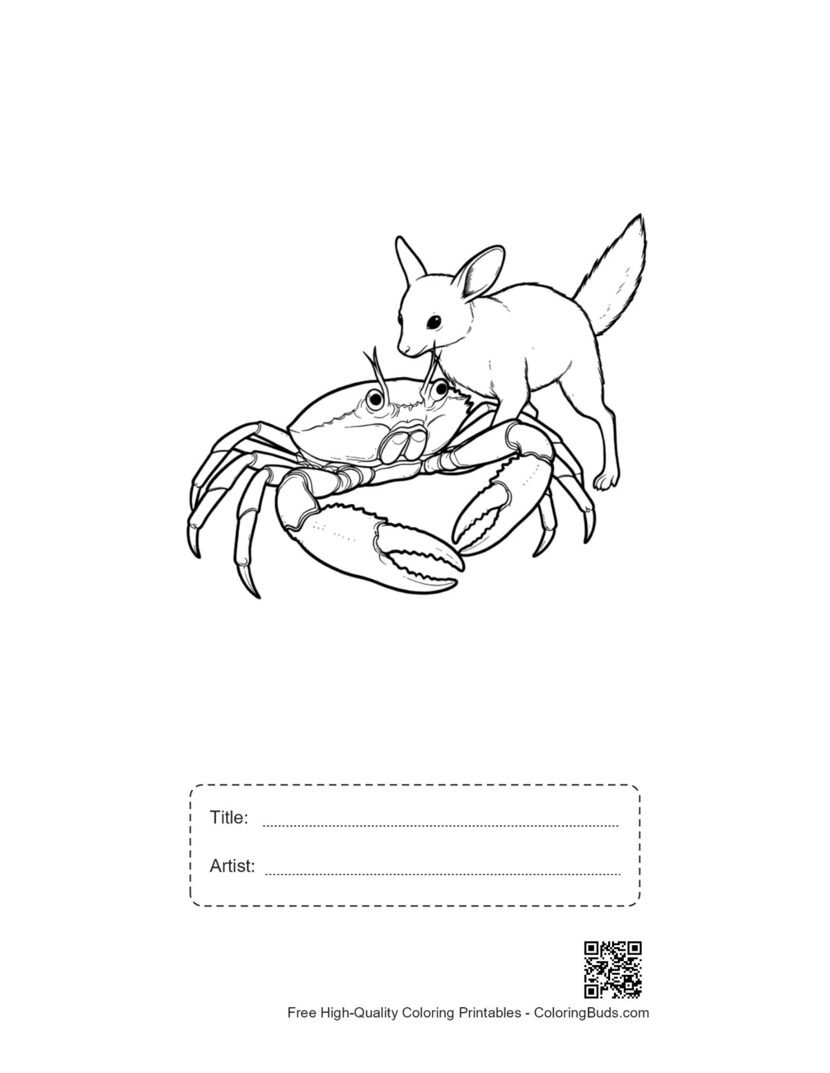 Red Crab printable with title box