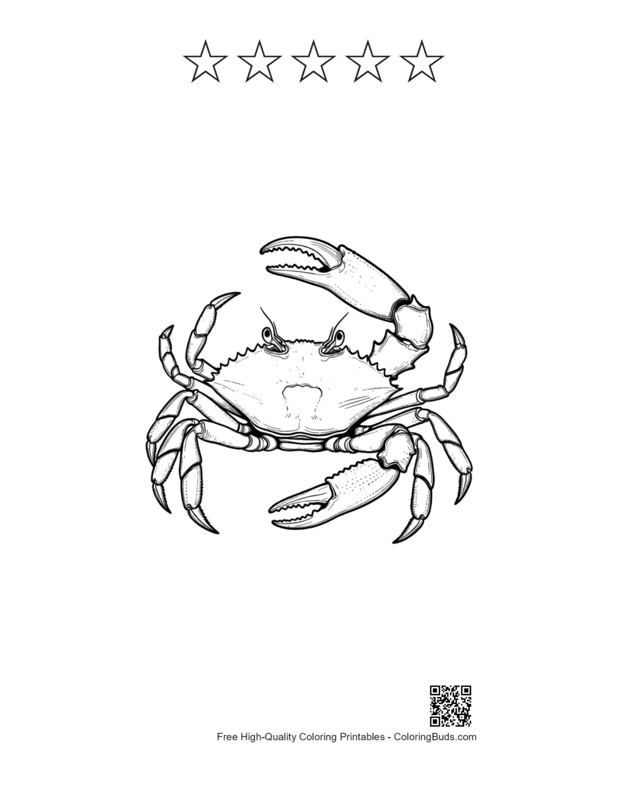 Red crab with star outlines printable