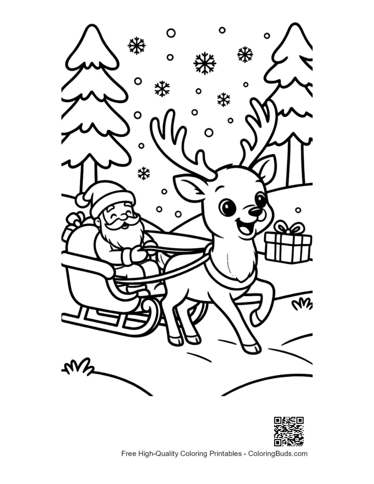 Printable buck with antlers coloring sheet outline