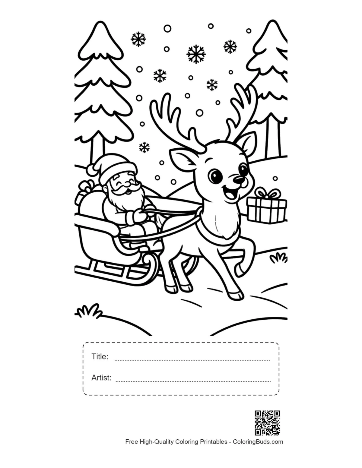 Buck antlers printable with title artist box