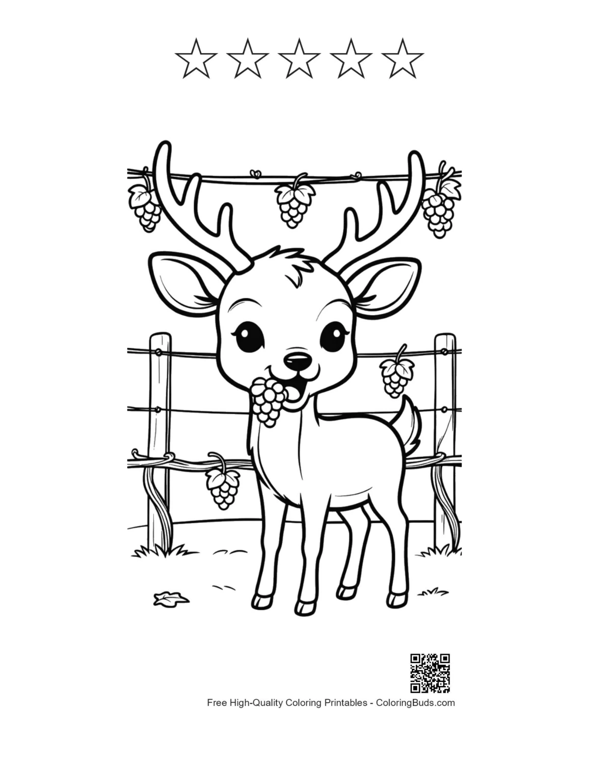 Buck grapes printable with 5 star outlines