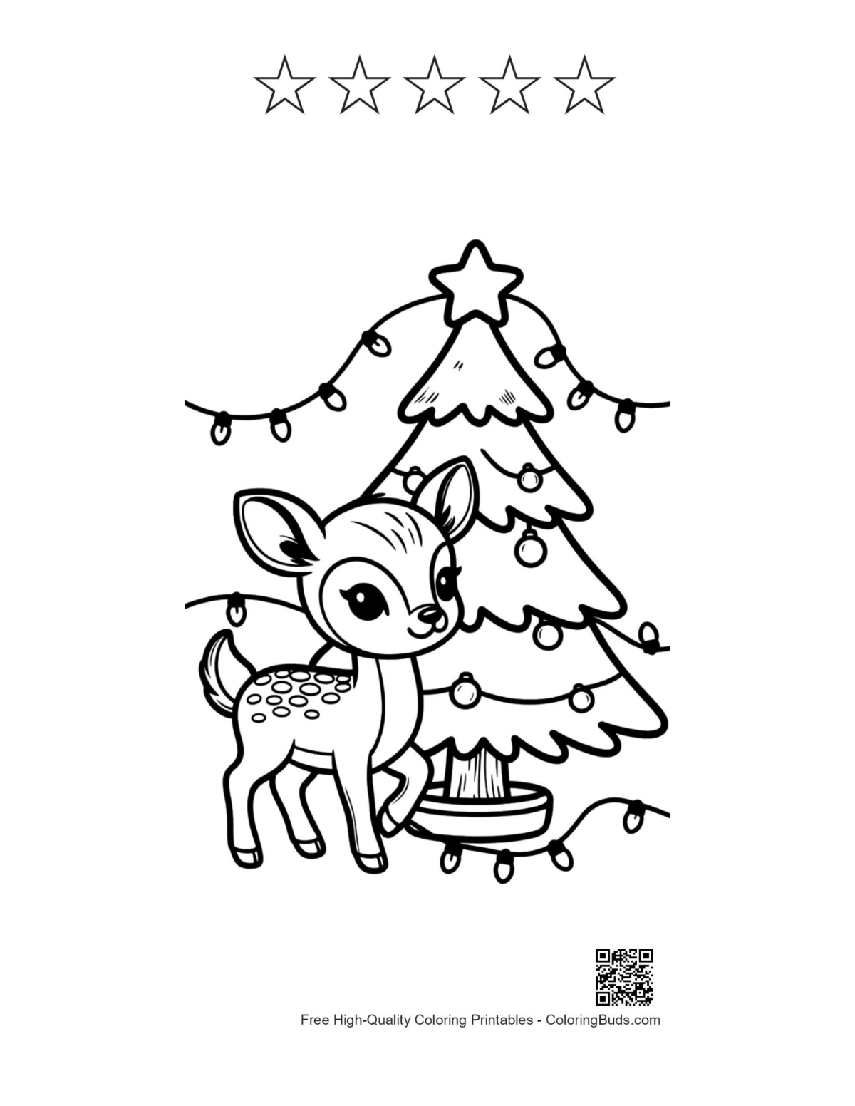 Fawn sheet printable with 5 star outlines