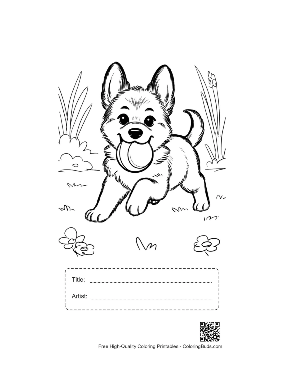Becgie printable with title and artist box