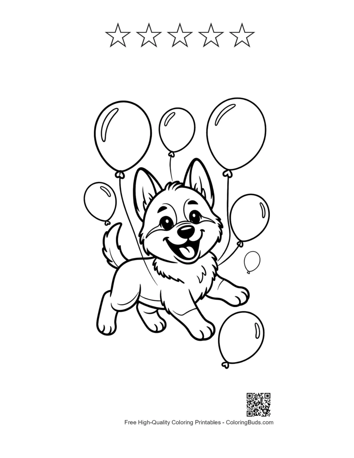 Becgie printable with 5 stars outline