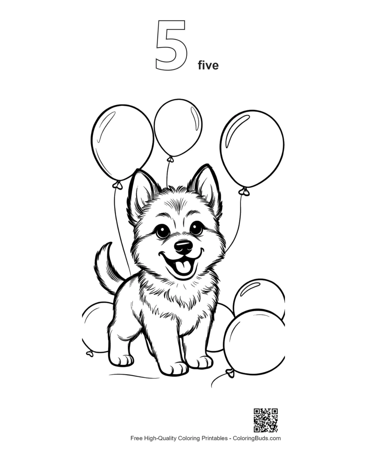 Becgie puppy backyard ball outline number 5 printable