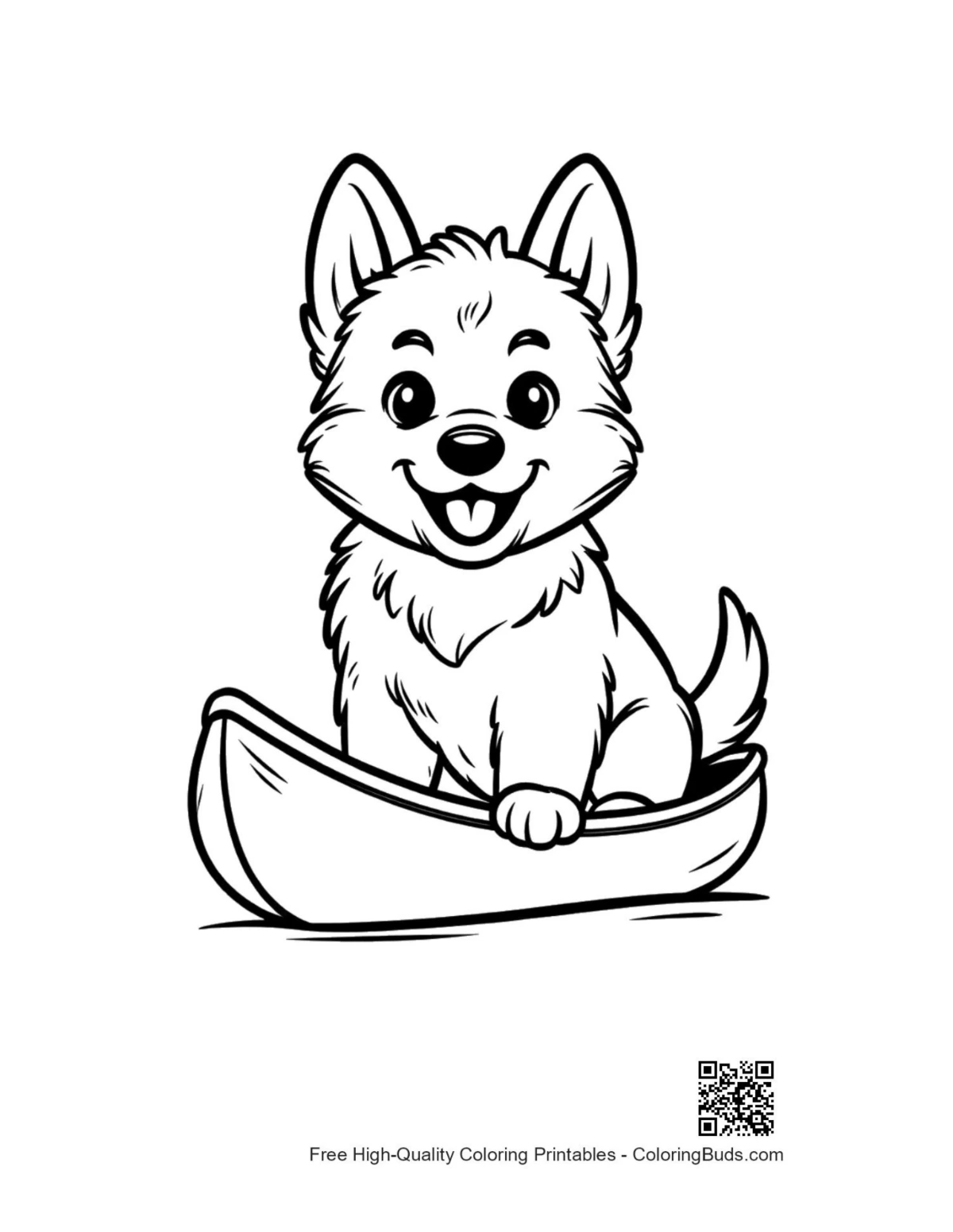 Becgie puppy line art playing ball in garden