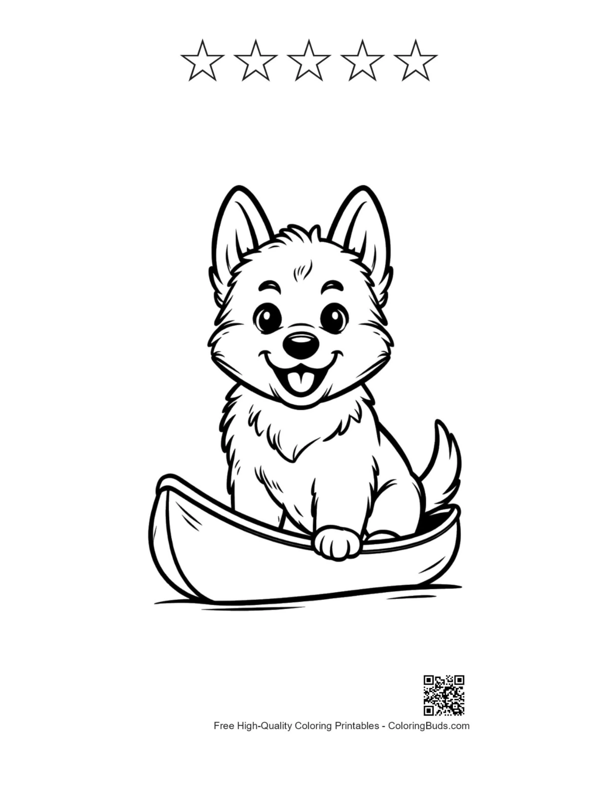 Becgie puppy garden printable 5 star outlines