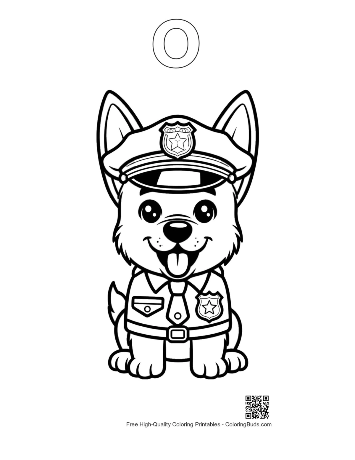 Becgie shaped alphabet O outline for coloring pages printable
