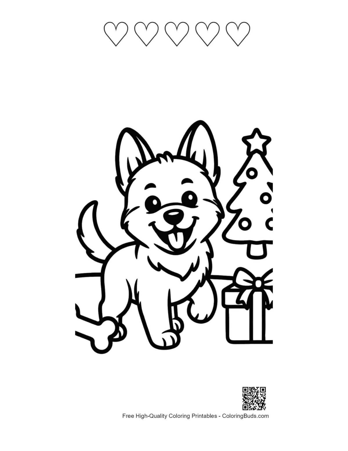 Becgie puppy meadow printable with heart outlines
