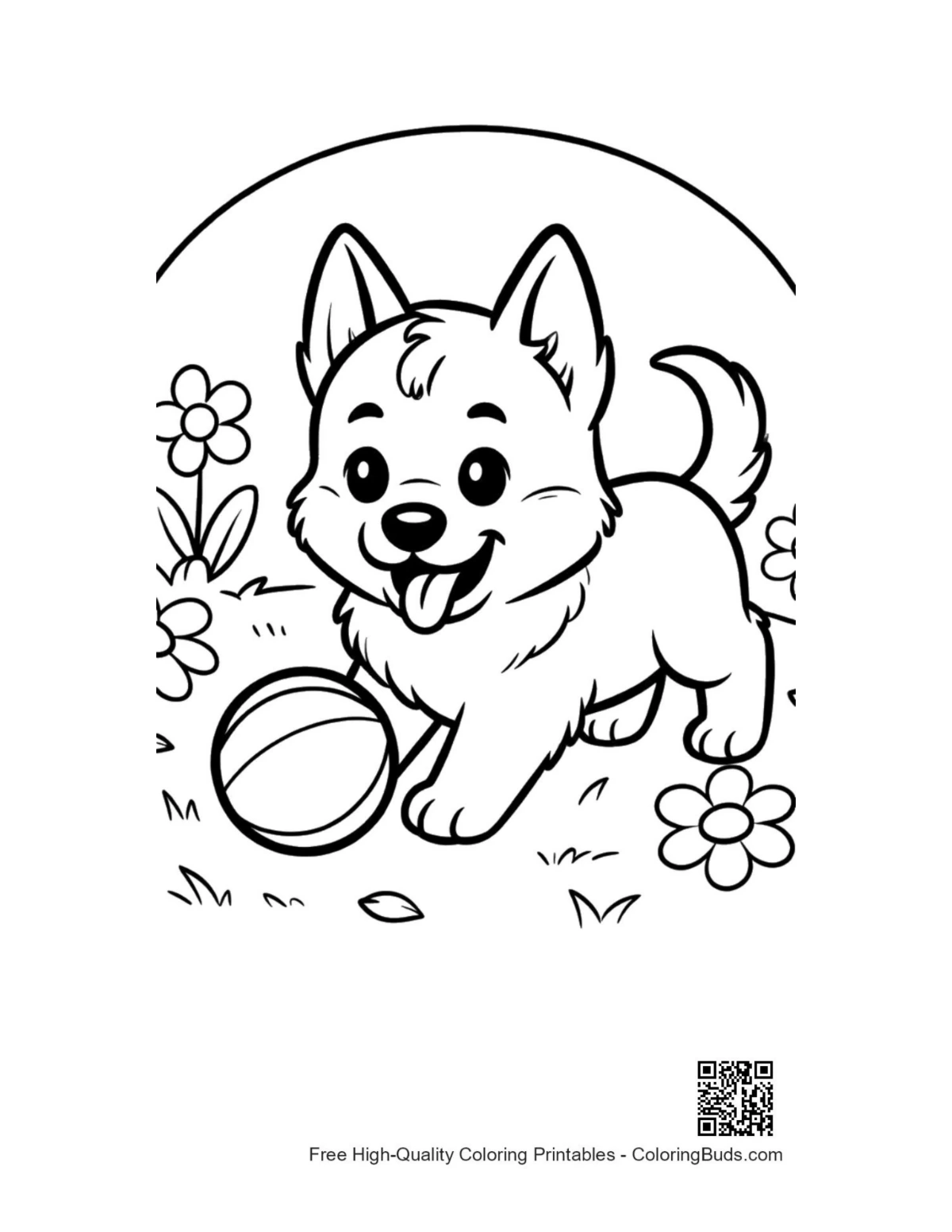 Cute Becgie dog printable coloring page