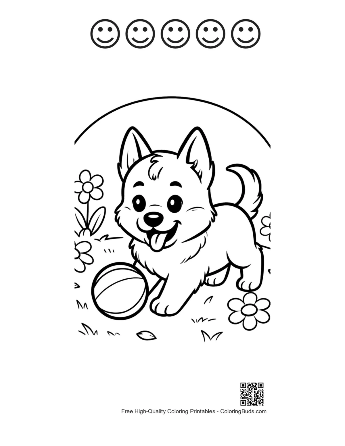 Cute Becgie 5 happy face outline sheet