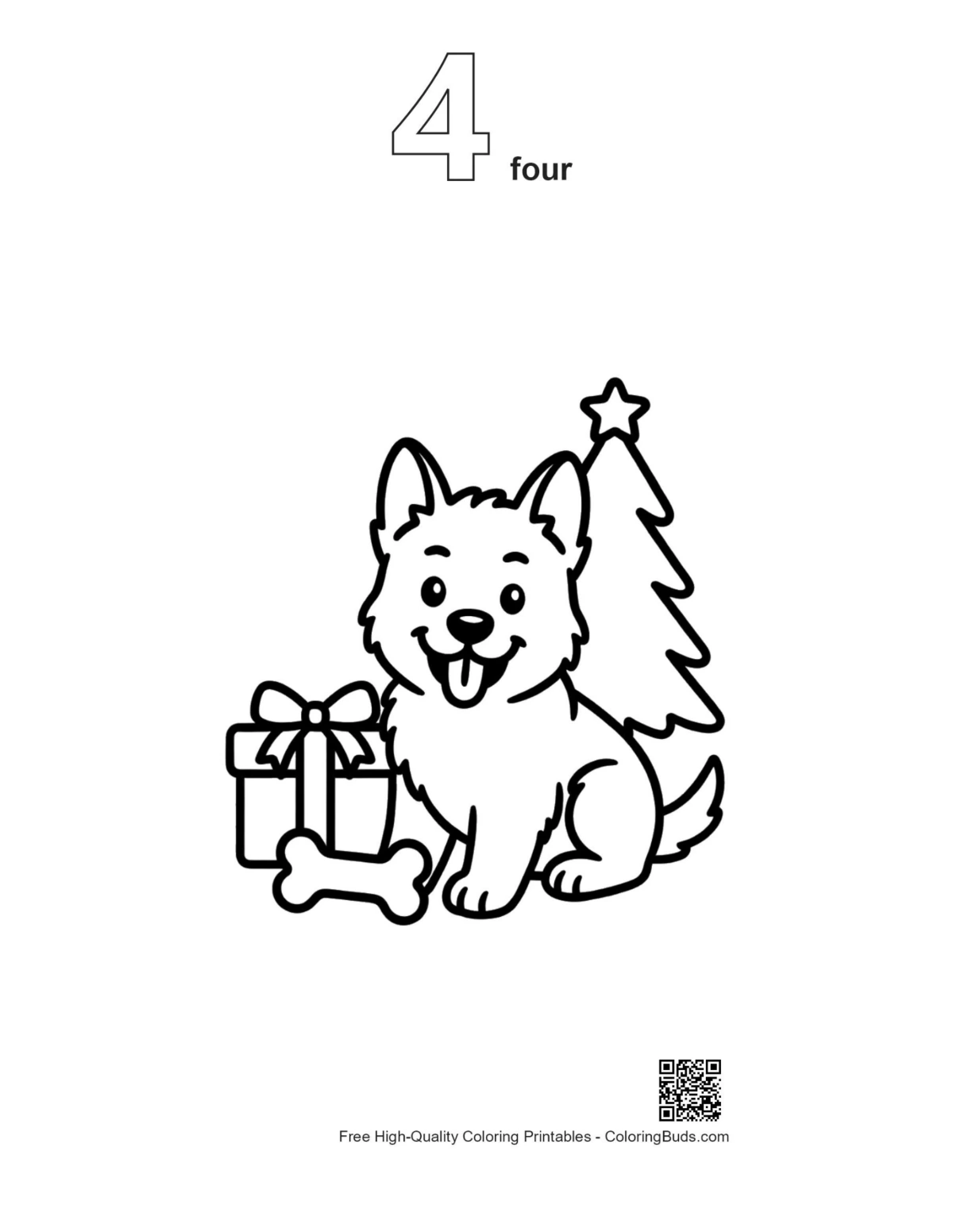 Cute Becgie outline number 4 printable