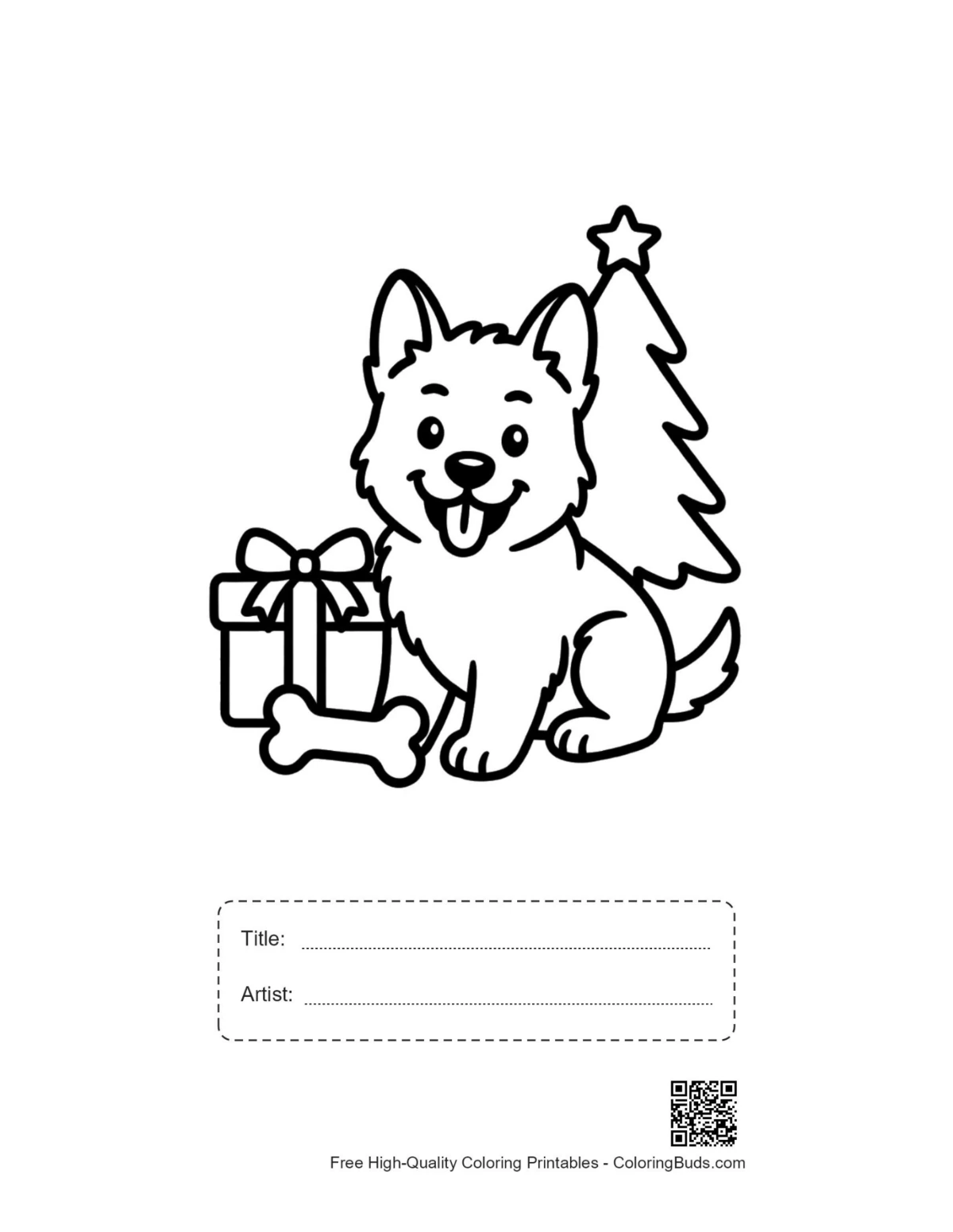 Cute Becgie printable with title box