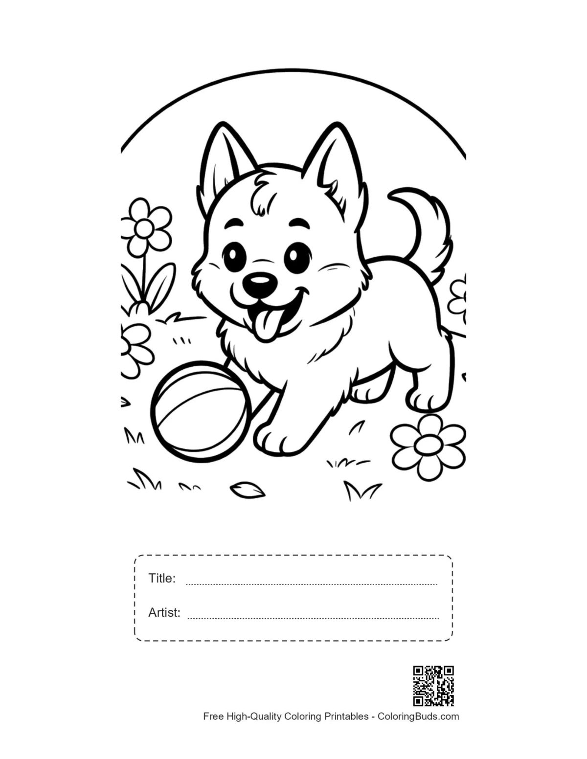 Cute Becgie printable with title artist box