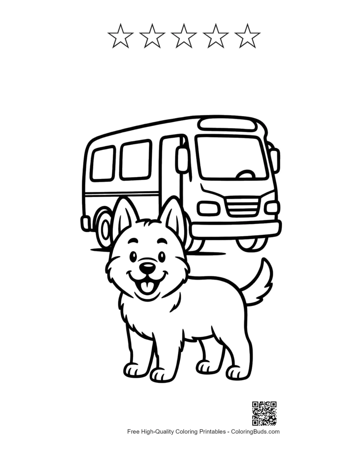 Becie with 5 stars outline printable