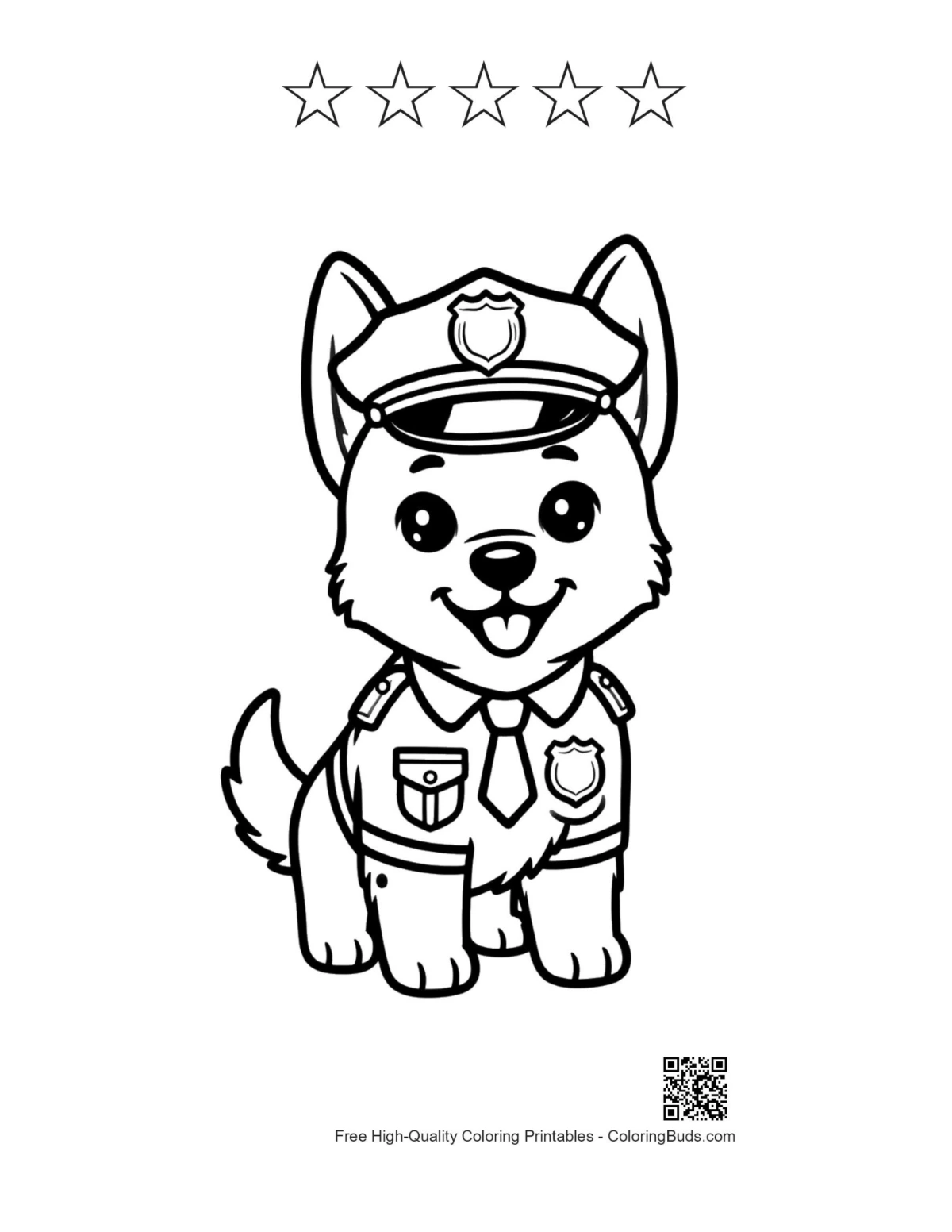 Becgie printable with 5 star outlines