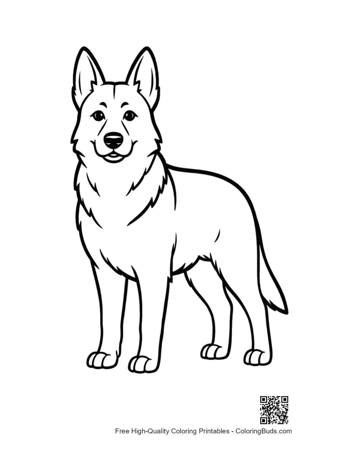 Standing German Shepherd line art