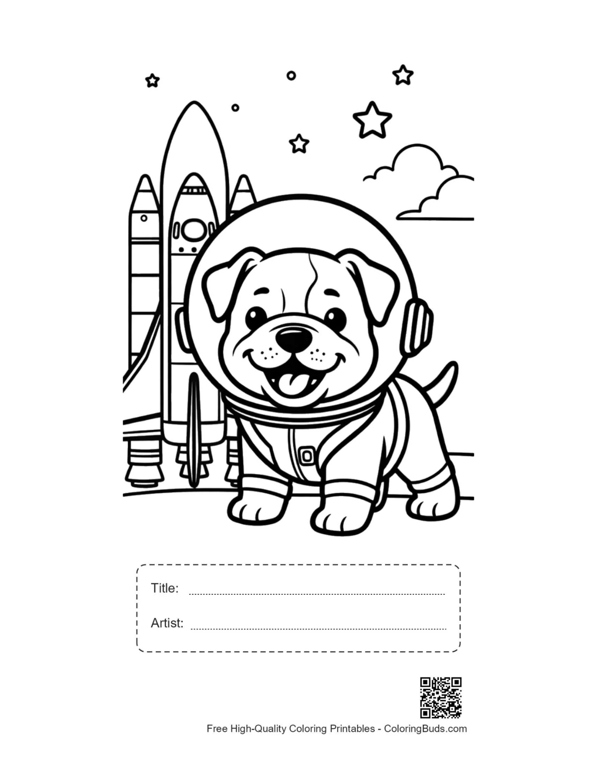 Bulldog space explorer printable with title box