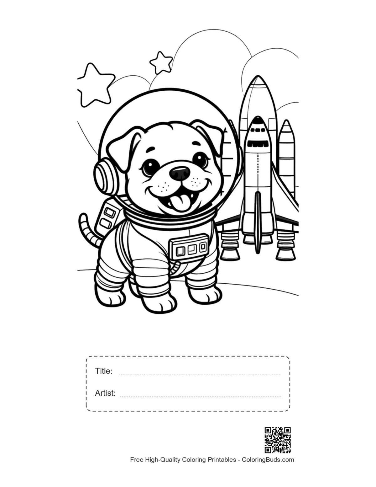 Bulldog printable with title artist box