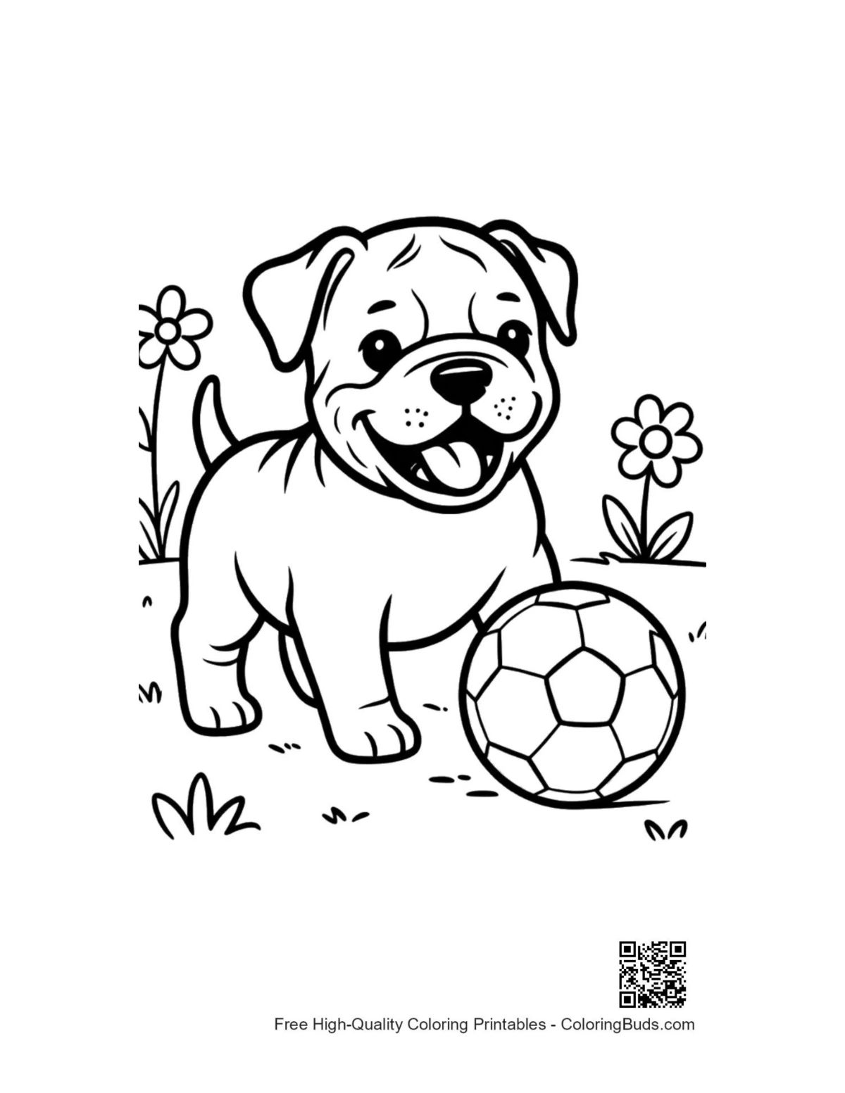 Free printable Bulldog coloring page download
