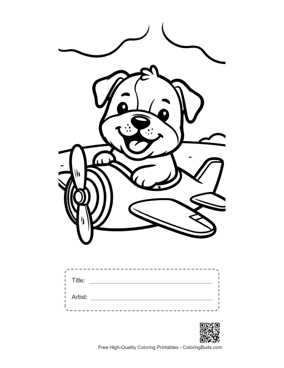 Easy bulldog printable with title artist box