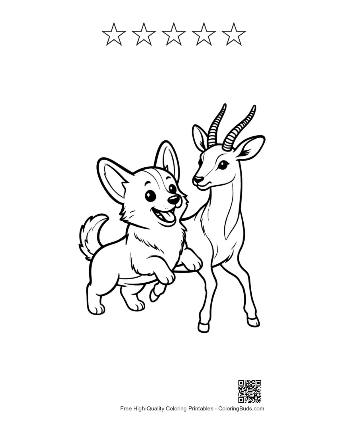 Corgi antelope with 5 star outlines