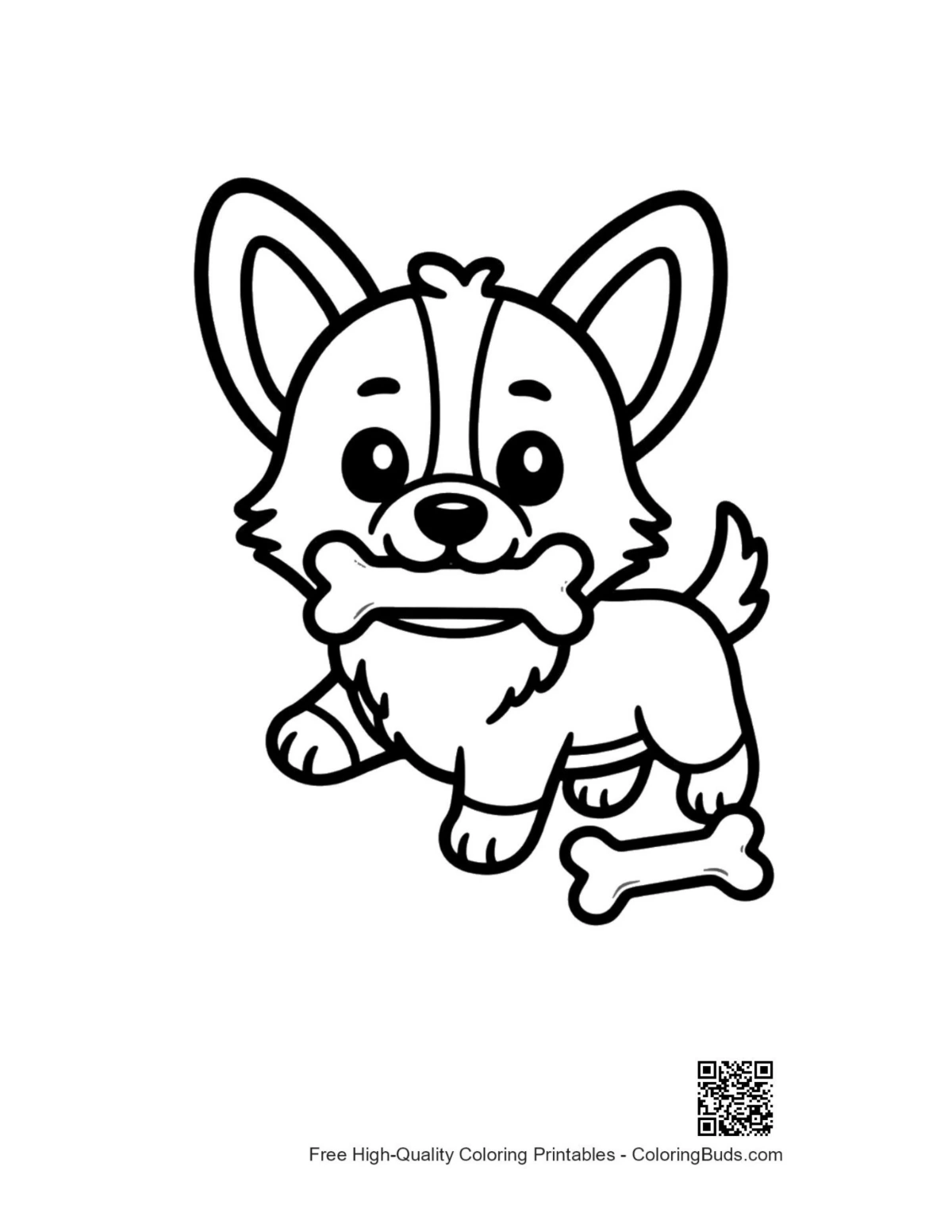 Printable Corgi coloring page download