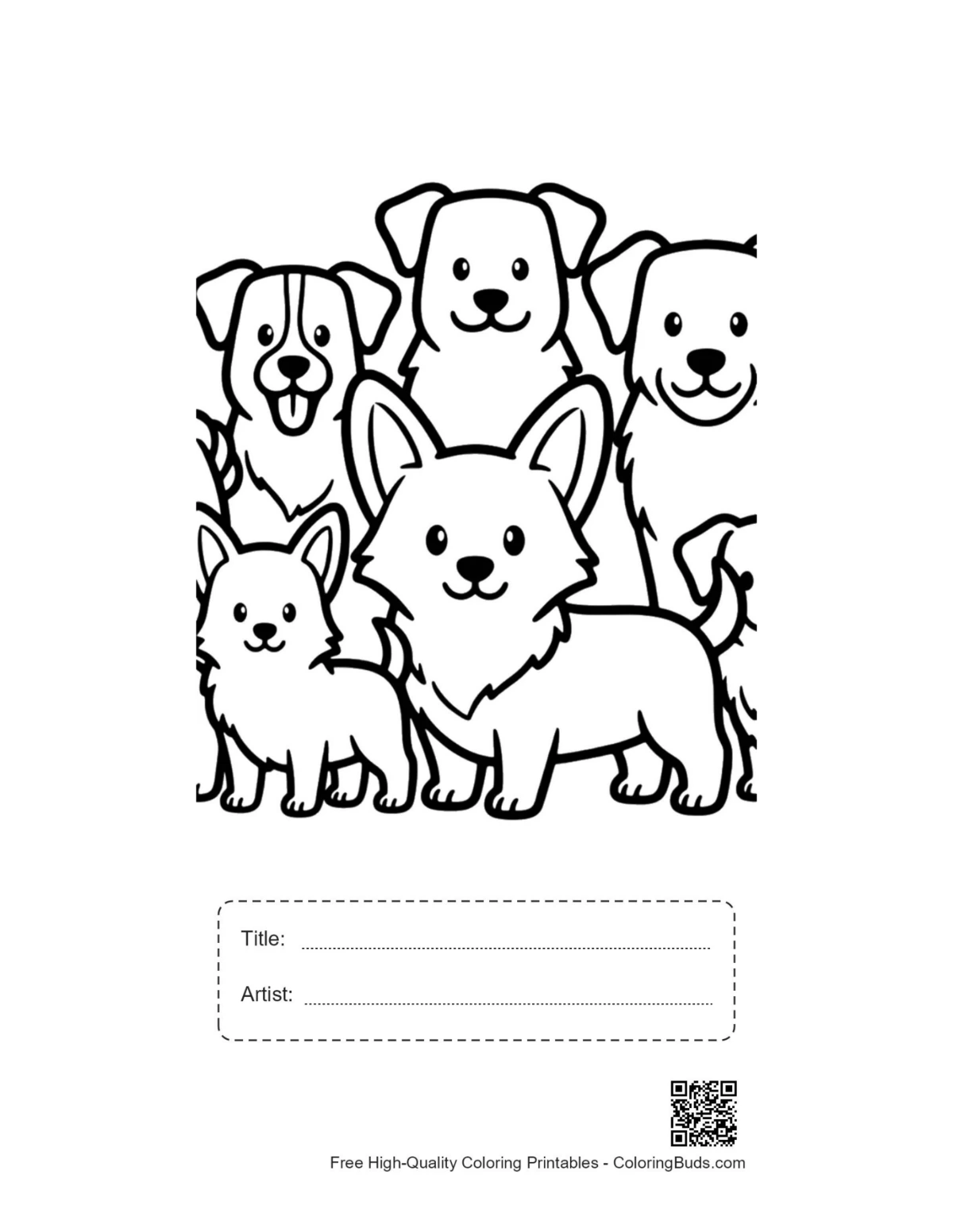 Cute dogs Corgi star printable with title box