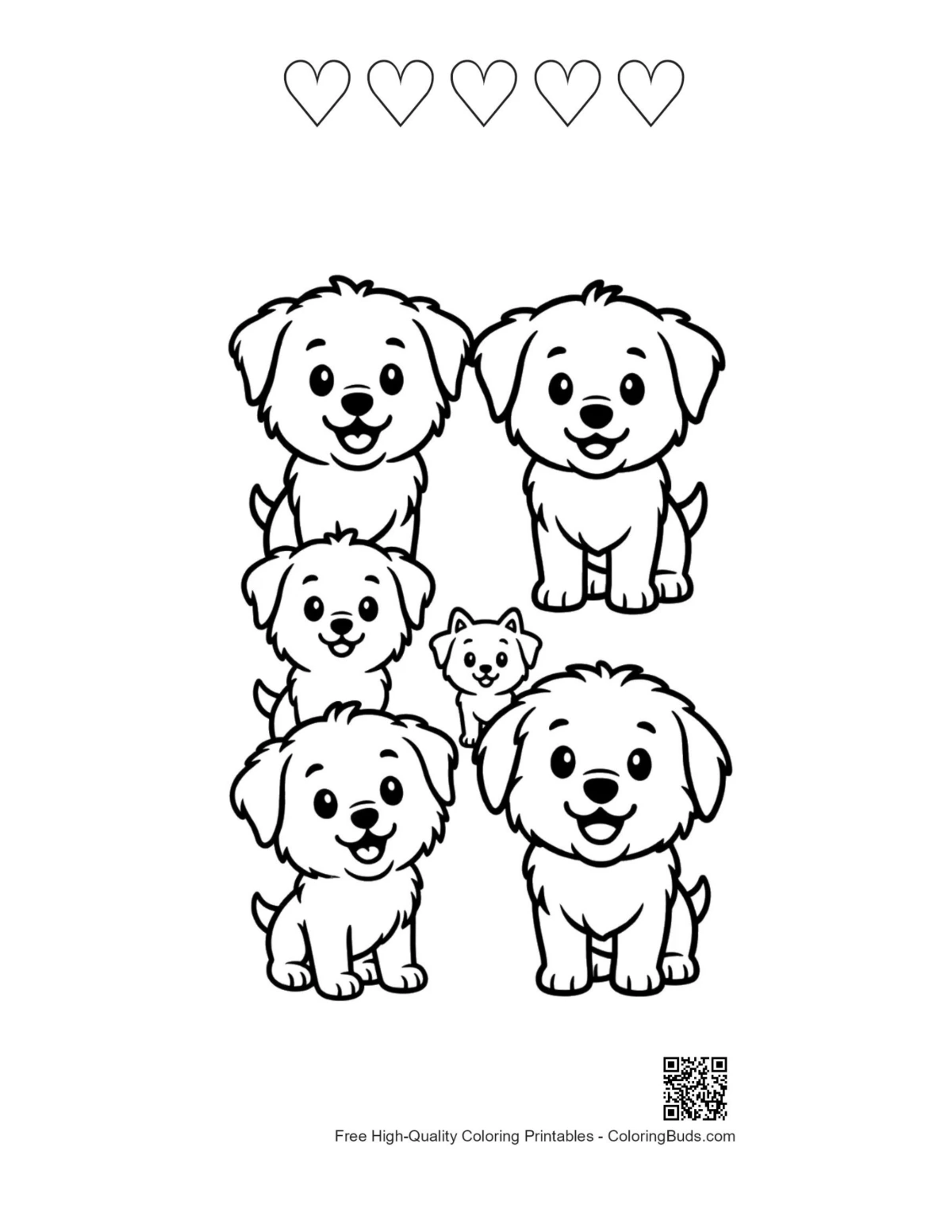 Puppy's met 5 hartcontouren