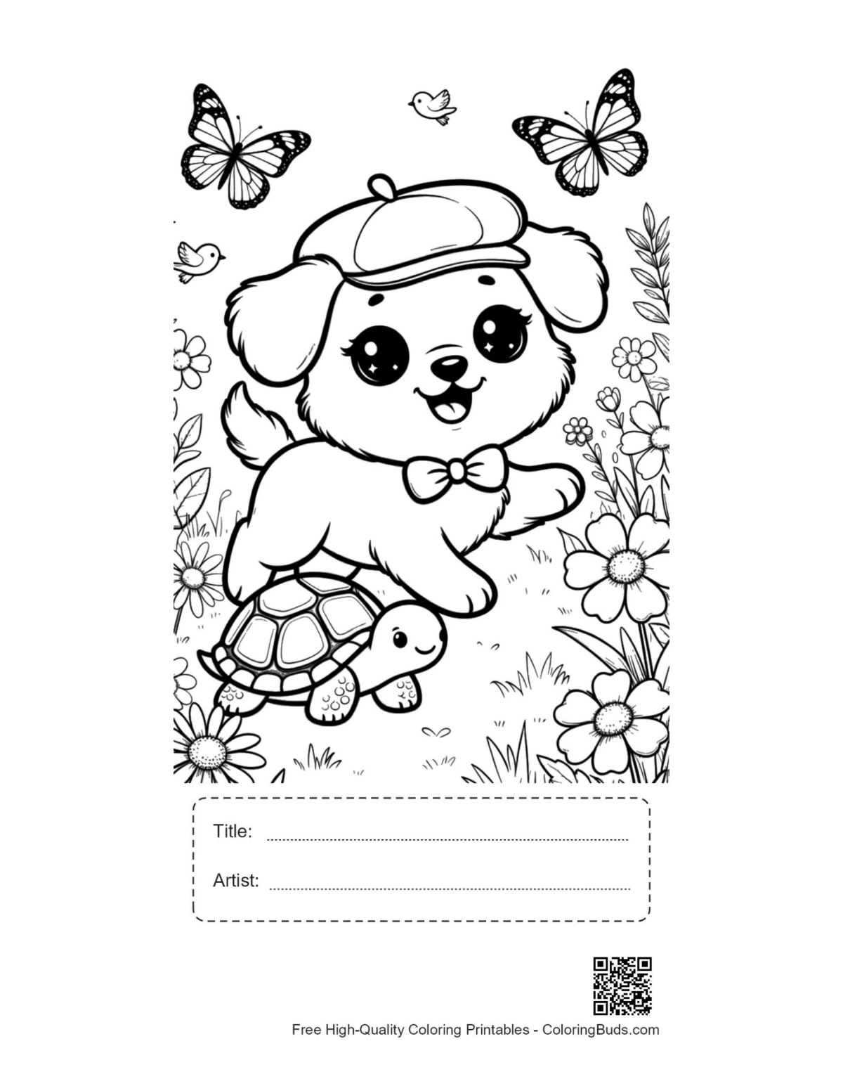 Cute dogs printable with title artist box
