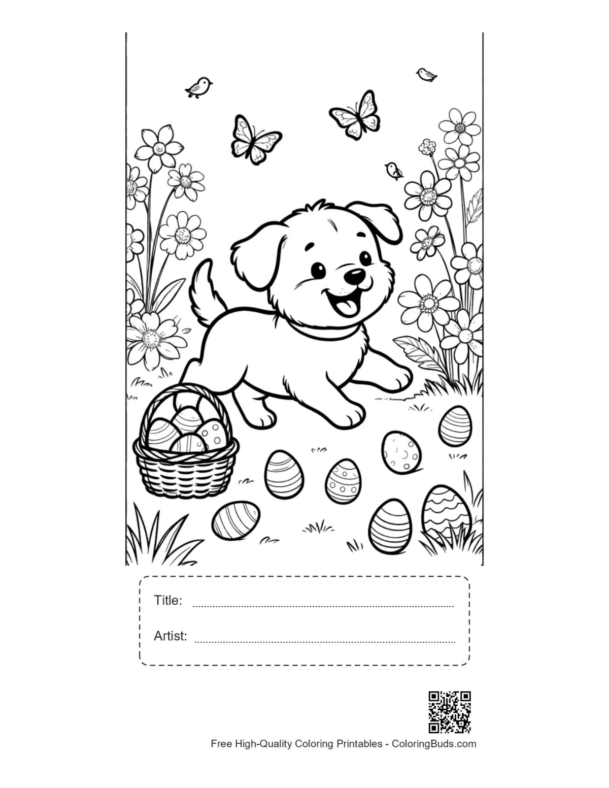 Cute dogs printable with title artist box