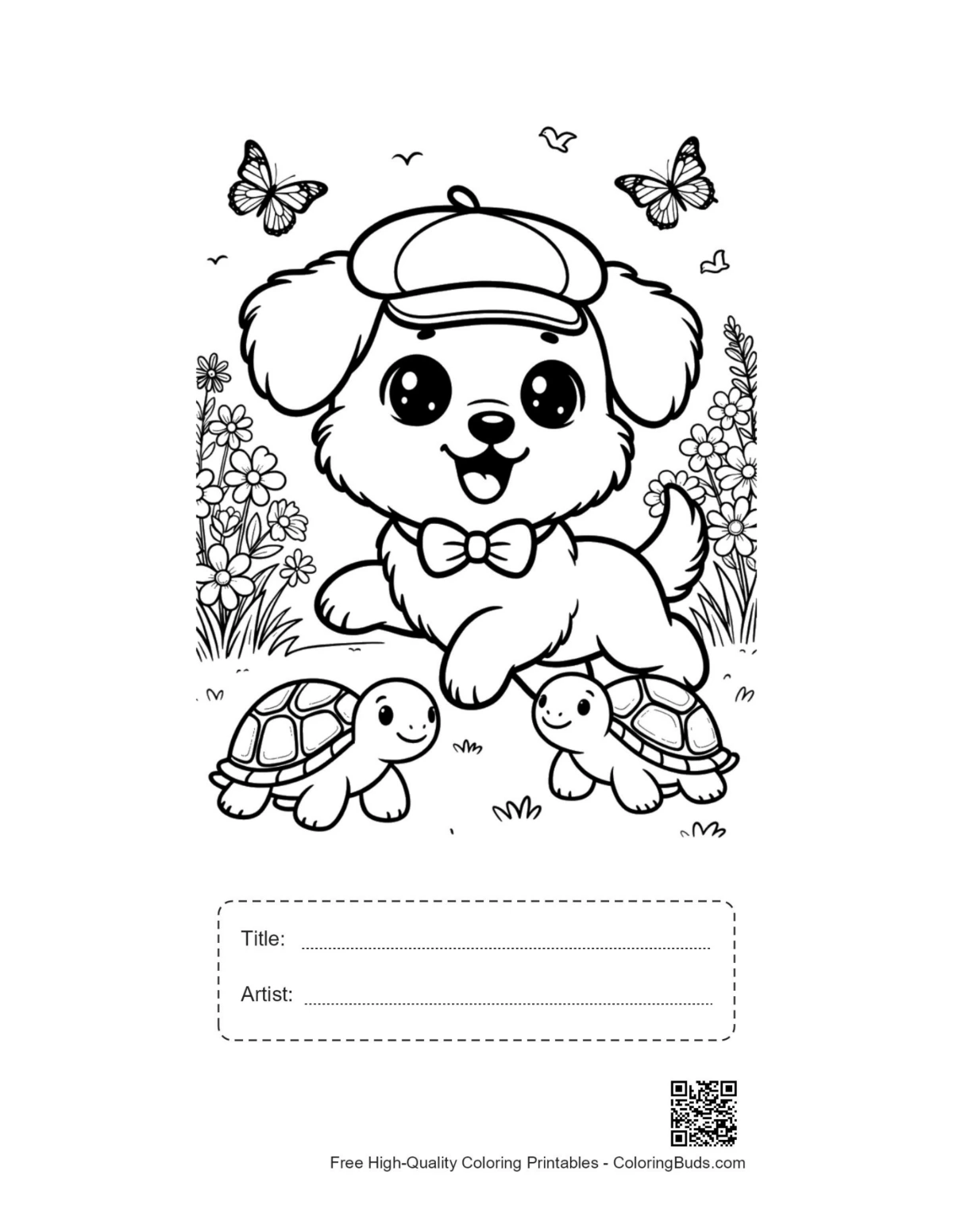 Cute dogs printable with title artist box