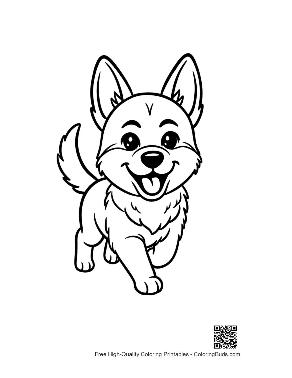 Printable German Shepherd dog coloring page outline