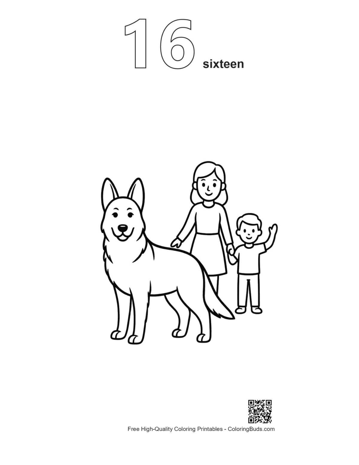 German Shepherd outline #16 printable