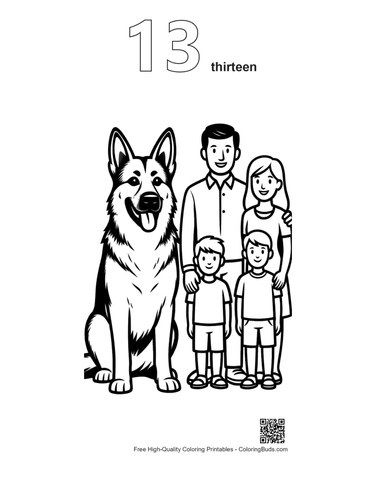 German Shepherd coloring page outline #13