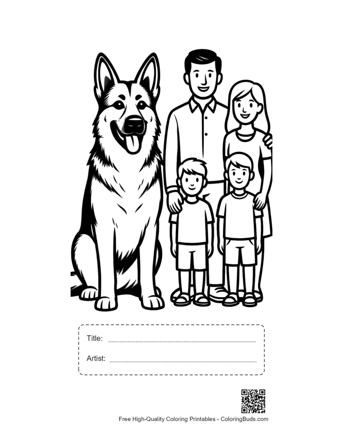 Giant German Shepherd printable with title box