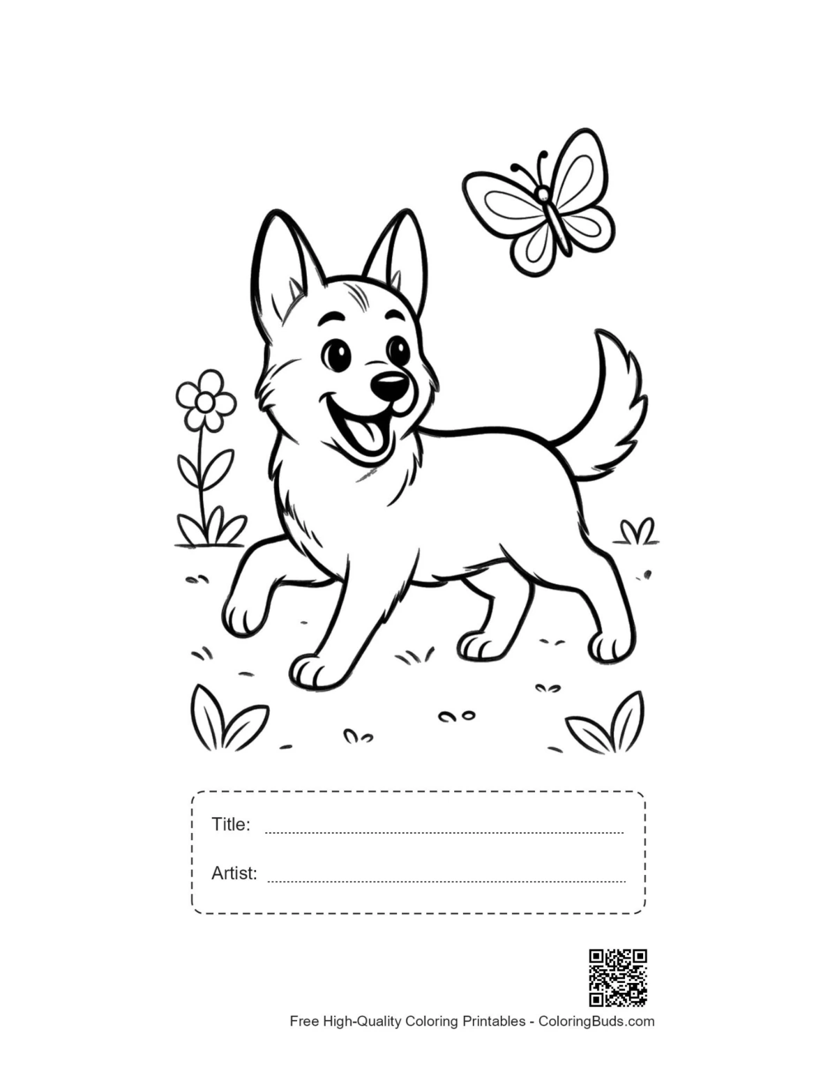 Sweet puppy printable with title artist box