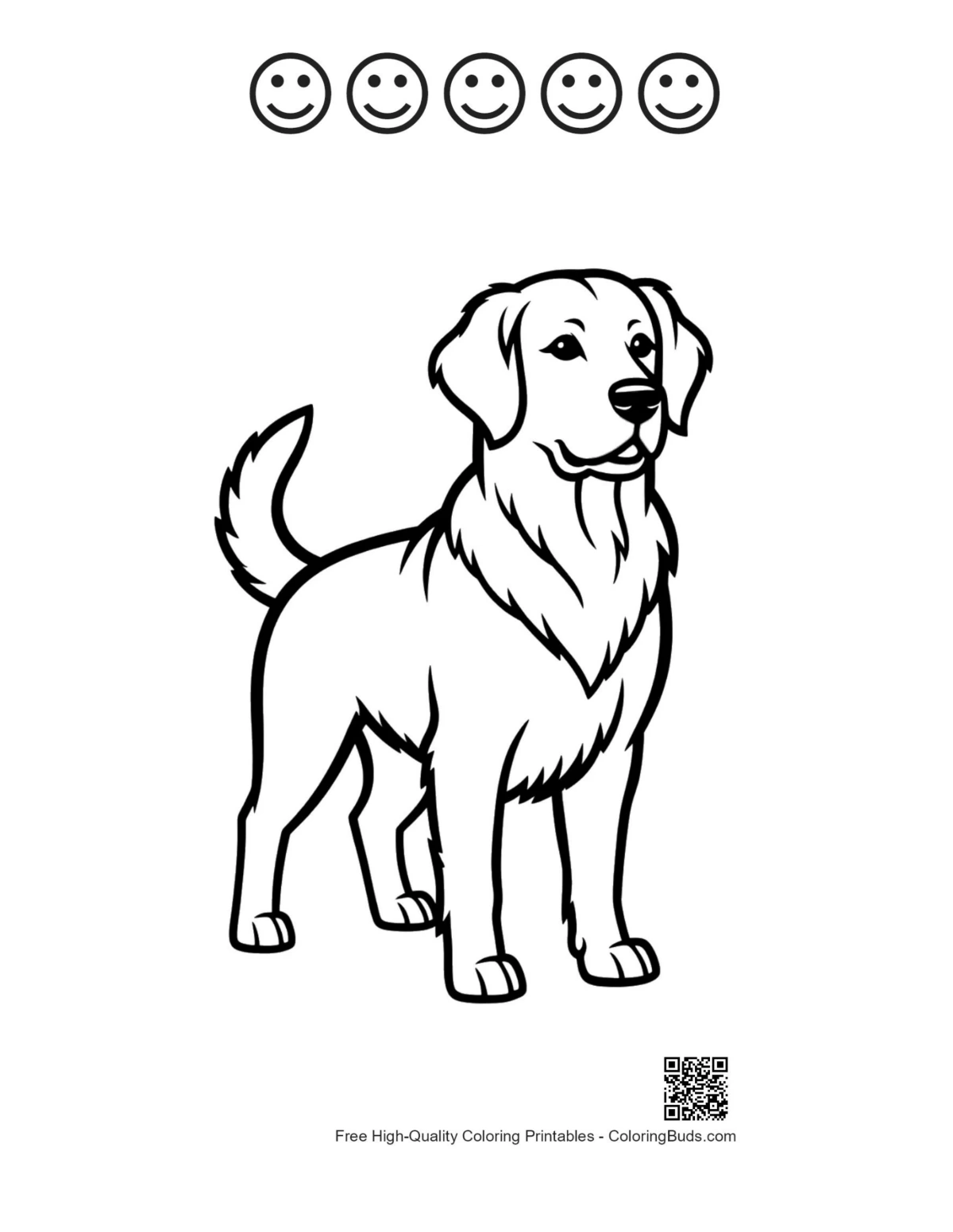 Golden Retriever-Glücksgesicht Umrisse