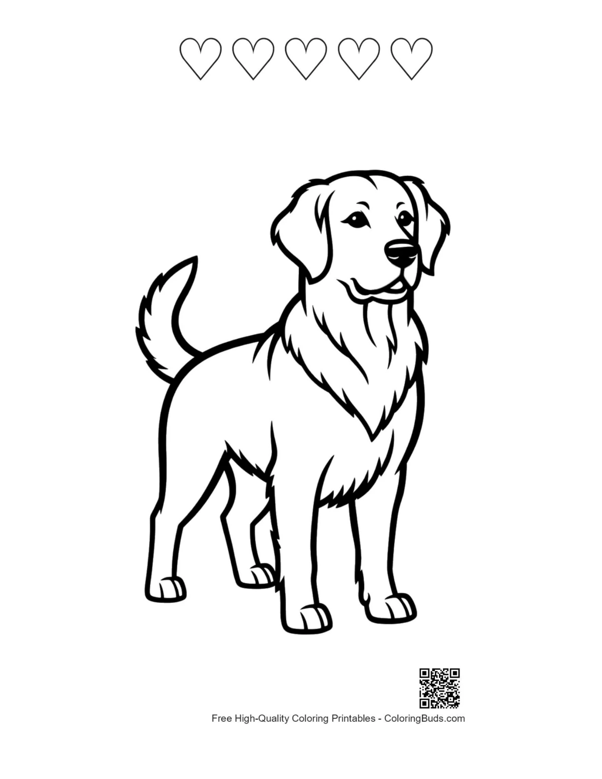 Golden-Retriever-Herzumrisse zum Ausdrucken