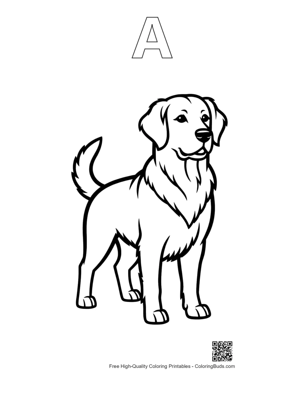 Golden Retriever Umriss Alphabet A