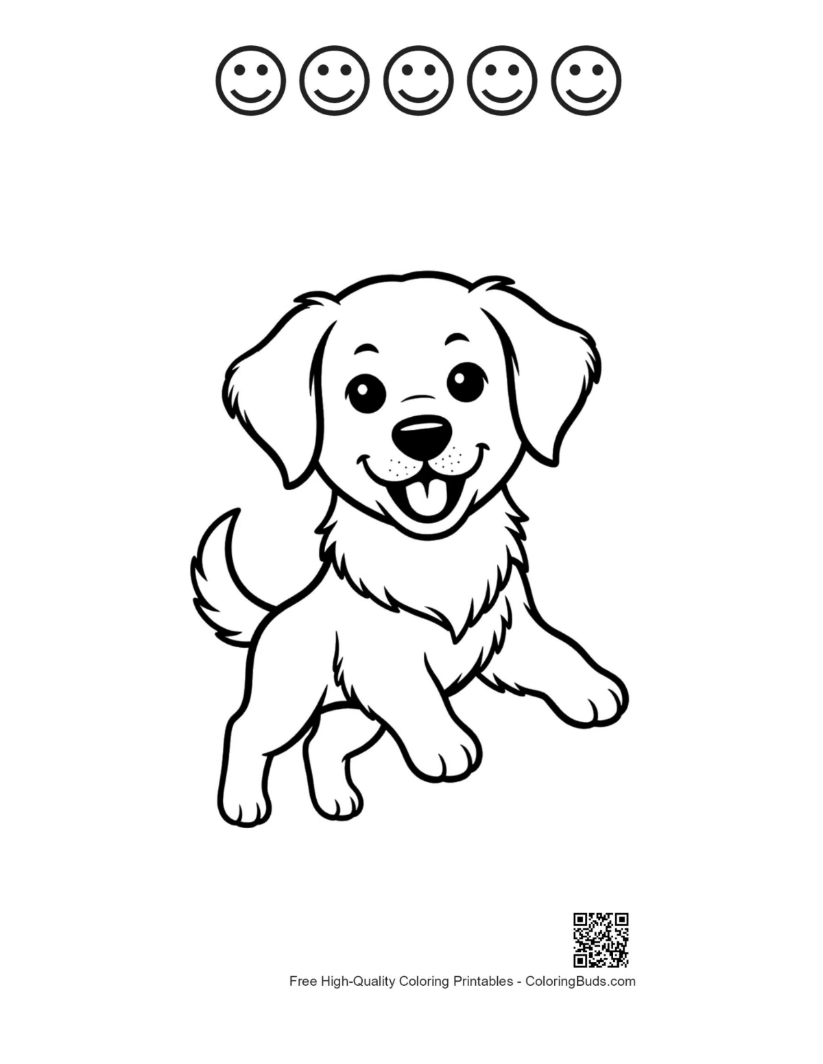 Kultainenn retriever tulostettava 5 iloisella naamalla