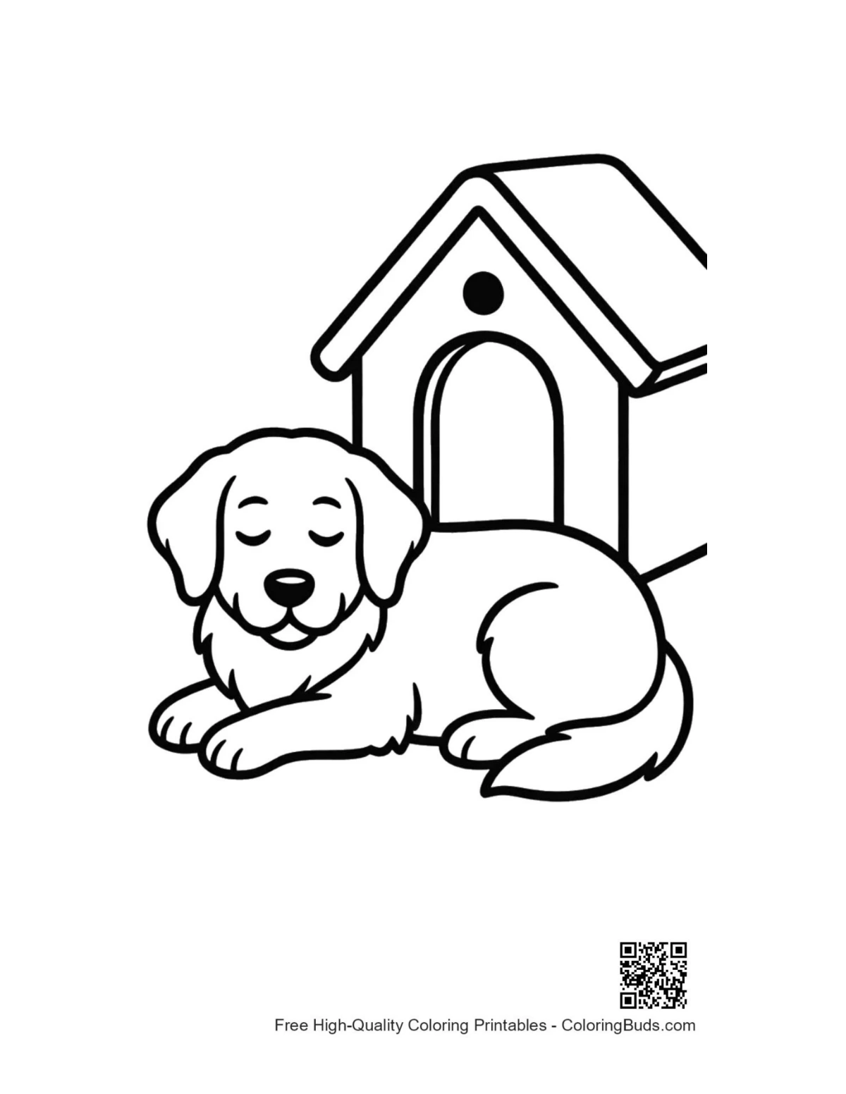 Cute golden retriever puppy coloring page printable