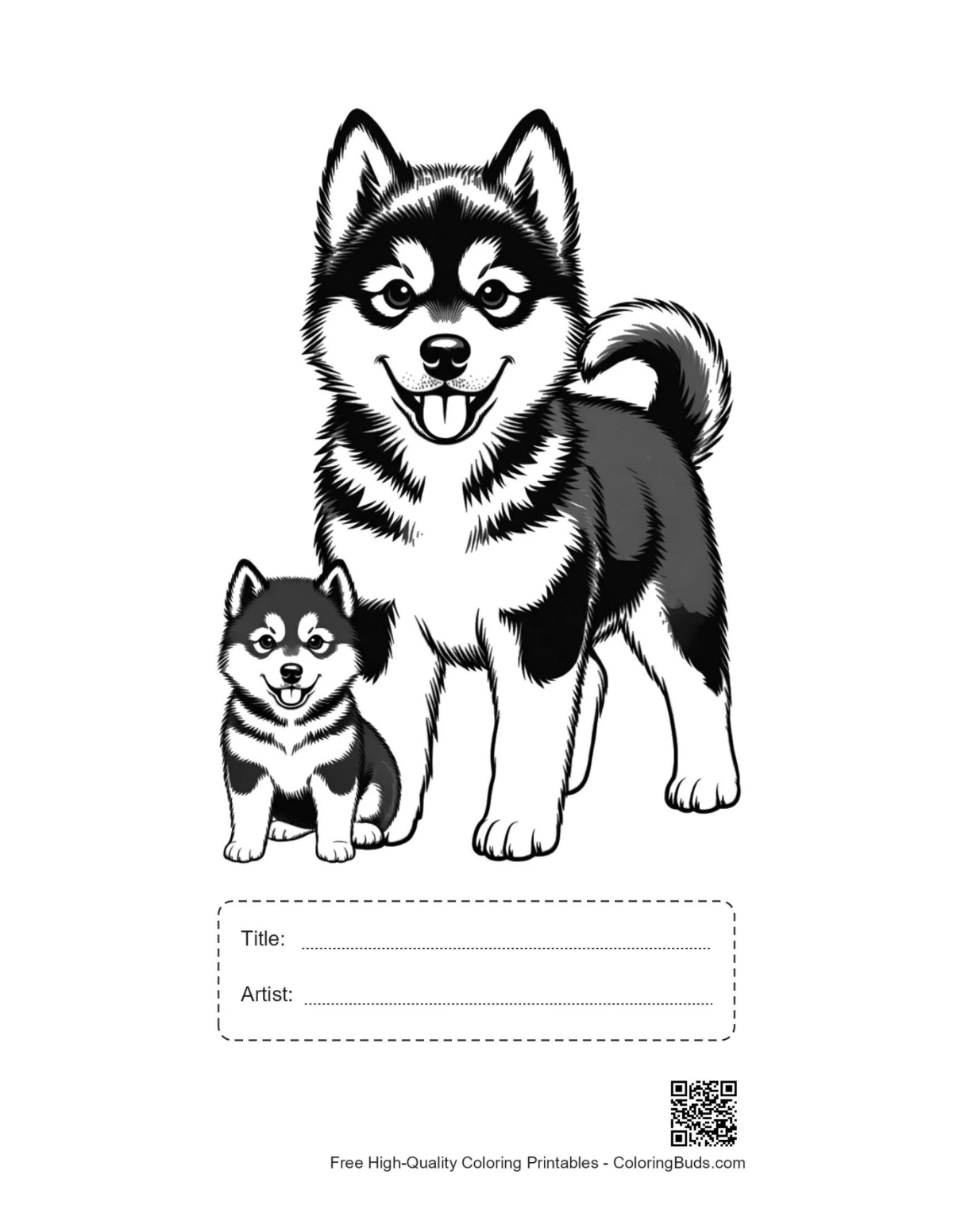 Husky printable with title and artist box