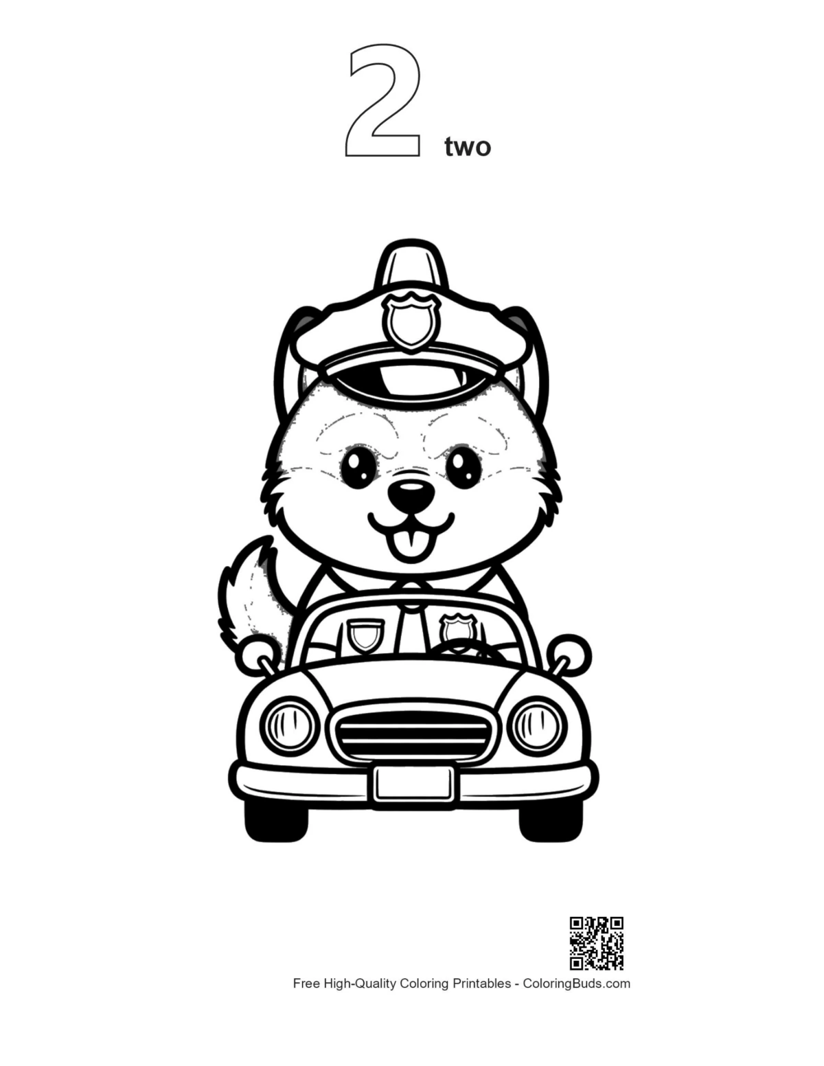 Cute Husky outline printable coloring sheet number 2