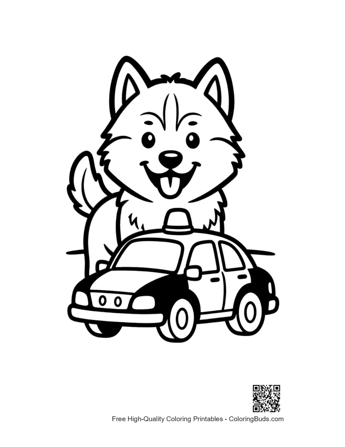 Cute Husky coloring page printable