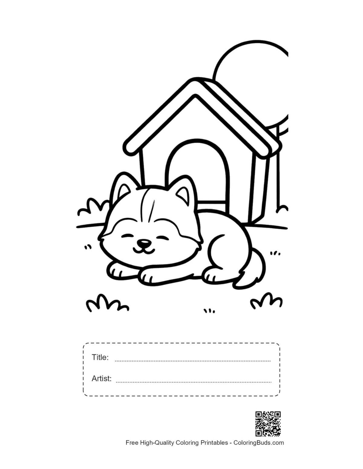 Printable Husky sheet with title artist box